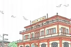 周四的雨封面：公交站台下共撑一把伞的两个背影