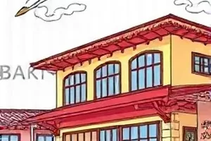 长夜守灯人封面：海雾里亮着灯的礁石小屋与晃动的人影